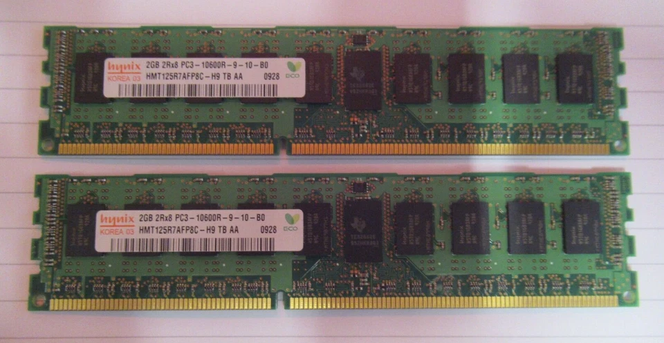 Hynix HMT125R7AFP8C-H9 500202-061 4GB 2x2GB PC310600 DDR3-1333MHz ECC CL9 Memory - Image 1 of 4