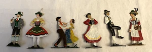 zinnfigur flachfigur beidseitig handbemalt, bayerische Tanzgruppe 6 Figuren - Bild 1 von 5