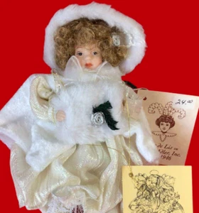 BAMBOLA KURT S. ADLER ORNAMENTO VINTAGE FLEUR DE LIS RAGAZZA JOCELYN MOSTROM IN SCATOLA - Foto 1 di 13