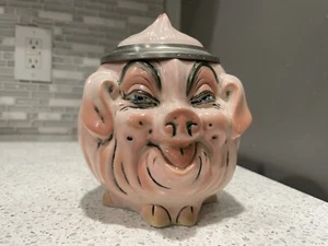 LBERT STAHL & CO. VINTAGE PORCELAIN PIG BEER STEIN - VERY UNUSUAL - RARE - Picture 1 of 7