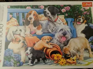 Trefl Dogs In The Garden 1000 Piece Jigsaw Puzzle Brand New Sealed - Picture 1 of 1