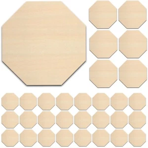 Forma de recorte de madera octágono a granel sin terminar 1/2"-4" 25, 50, 100 cantidad 1/8" hobby - Imagen 1 de 3