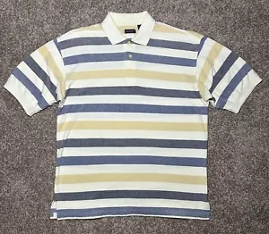 GANT Men’s Polo Shirt Navy Blue Yellow Multicolor Striped S/S VTG Size M - Picture 1 of 13