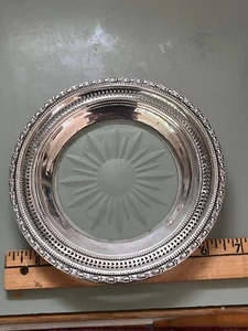 Frank Whiting Sterling Silver Talisman Rose champagne wine bottle coaster 6.5” - Picture 1 of 2