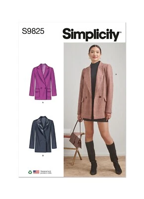 SIMPLICITY 9825 MISSES JACKETS Sewing Pattern 8-16 & 18-26 Skill: AVERAGE - Image 1 of 4