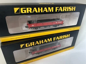 2 SPOTLESS 377-551A graham farish 1:48 /N gauge oca open wagons railfreight red - Picture 1 of 2