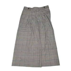 Pantalón de pierna extra ancha J Crew 14 pulgadas marrón a cuadros para mujer 10 bolsillos plisado - Imagen 1 de 9