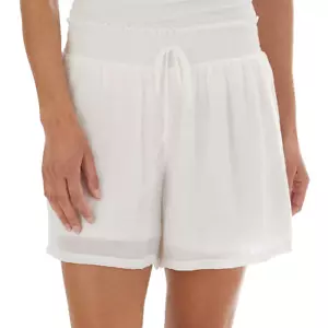 NEW Apt 9 Women's XXL White Gauze Smocked Waist Pull On Shorts Flowy Boho 2X - Picture 1 of 4