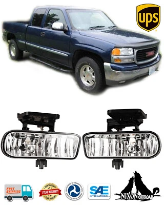 Par de luces antiniebla para GMC Yukon 99-02 Sierra 2000-2006 luces de parachoques delanteras Foto 1 de 4
