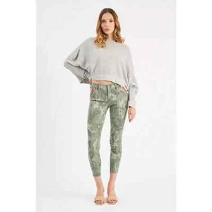 Etienne Marcel Denim Chop Zipper Pocket Skinny Camo Pants Green Slim Jeans - Picture 1 of 6