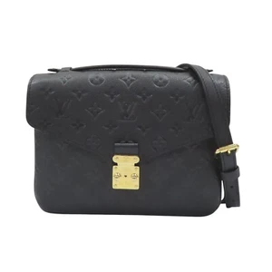 LOUIS VUITTON Pochette Metis Monogram Empreinte Leather Black Handbag M41487 - Picture 1 of 16