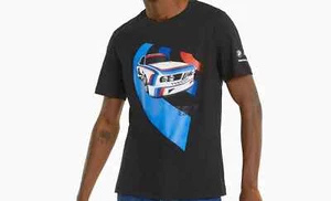 CAMICIA NERA DA UOMO PUMA BMW MMS VINTAGE AUTO ALBERO 533379 01 COTONE NUOVISSIMA - Foto 1 di 2