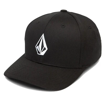 Volcom Men's Full Stone Black Flexfit Hat BLACK Size SM/MED *BRAND NEW W/ TAGS* - Image 1 of 4