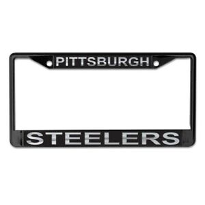 AUTHENTIC PITTSBURGH STEELERS OFFICIAL NFL BLACK METAL LICENSE PLATE FRAME GIFT