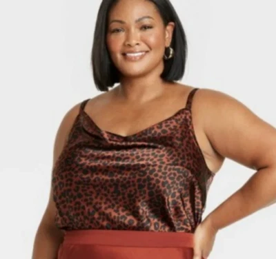 Nuevo con etiquetas Para mujeres Talla Grande 4X Cami Satinado Estampado Animal Tirantes Cómodo Lujo Elegante  Foto 1 de 4