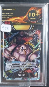 Graded CARD CGG 10+QUADS Queen (V2) -OP04 One Piece ENGLISH KINGDOMS OF INTRIGUE - Picture 1 of 1