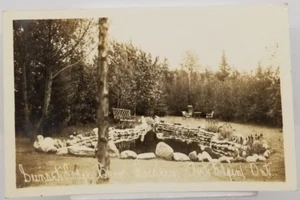 CANADA Ontario Elgin Sunset Lodge Brook Rockery Port c1944 Real Photo Postcard - Picture 1 of 2
