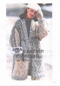 easy long cardigan w/pockets raglan sleeves 8mm needles sizes 34-44 stocking st. - Picture 1 of 1