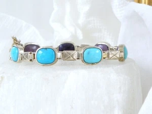 Jay King Sterling Silver 925 Turquoise Reversible Chunky Bracelet 6.5" - Picture 1 of 14