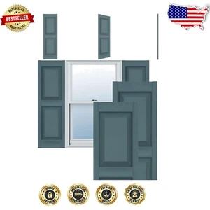 Easy-Install Wedgewood Blue Vinyl Shutters - 12" Wide, 43" Tall Raised Panels - Picture 1 of 22