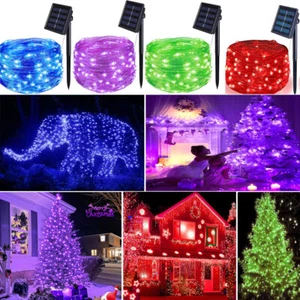 100/200 LED Outdoor Solar Fairy String Lights Christmas Waterproof Garden Decor - Picture 1 of 35