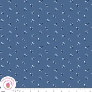 Riley Blake BLUE JEAN 12722D Blue Floral Quilt Fabric CHRISTOPHER THOMPSON - Picture 1 of 4