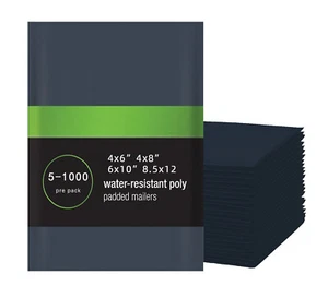 4x6 4x8 6x10 8,5x12 Poly Luftpolster Versandtaschen Umschläge Versandtaschen SCHWARZ - Bild 1 von 5