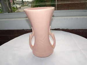 Vintage Brush McCoy Pottery Vase Pink Double Handle 1940's - Picture 1 of 4