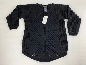 NWT Chelsea & Theodore black crochet sweater size Small - Picture 1 of 2