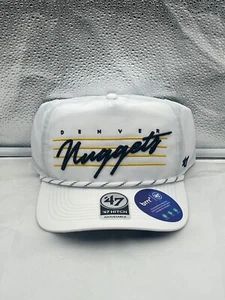 Denver Nuggets NBA '47 Brand White Script Hitch Rope Adjustable Snapback Hat - Picture 1 of 5