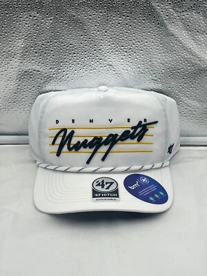Denver Nuggets NBA '47 Marca Blanca Script Enganche Cuerda Ajustable Snapback Sombrero Foto 1 de 4