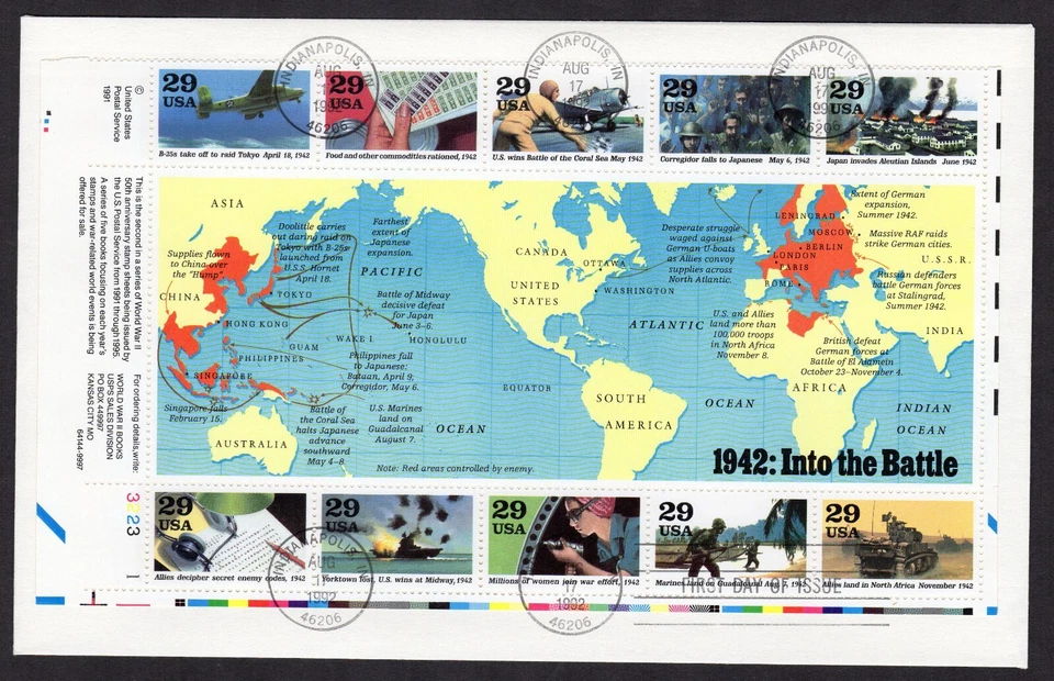 Scott #2697 WW2 1942  (08/11/1992) FDC Indianapolis IN - Image 1 of 1