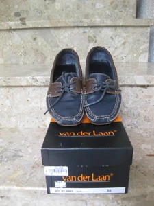 Van der Laan Segelschuhe Schnürschuhe Damen Unisex Schuhe Leder Gr.38 Navy - Bild 1 von 7