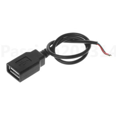 30CM DIY USB 2.0 Type A Female Jack 4-Wire Data Charge Power Pigtail Cable Cord - Image 1 of 3