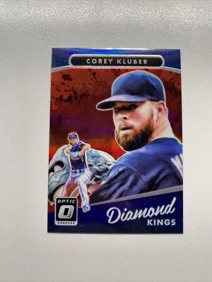 2017 Panini Donruss Optic Baseball 8 Corey Kluber Diamond Kings Red Prizm /99 - Image 1 of 2