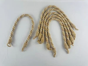 Vintage Rope Curtain Tiebacks - Cream Twisted Cord Set of 6 - Mid Century Decor - Picture 1 of 1