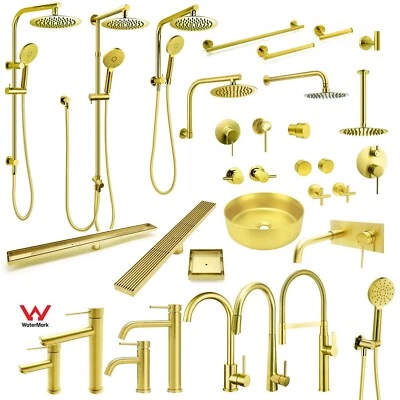 Gold Shower Head Set Rail Arm Tall Basin Mixer Kitchen Tap Spout Floor Drain - image 1 of 4