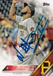 NEFTALI FELIZ SIGNED AUTO'D 2016 TOPPS CARD 587 MILWAUKEE BREWERS DETROIT TIGERS - Picture 1 of 3
