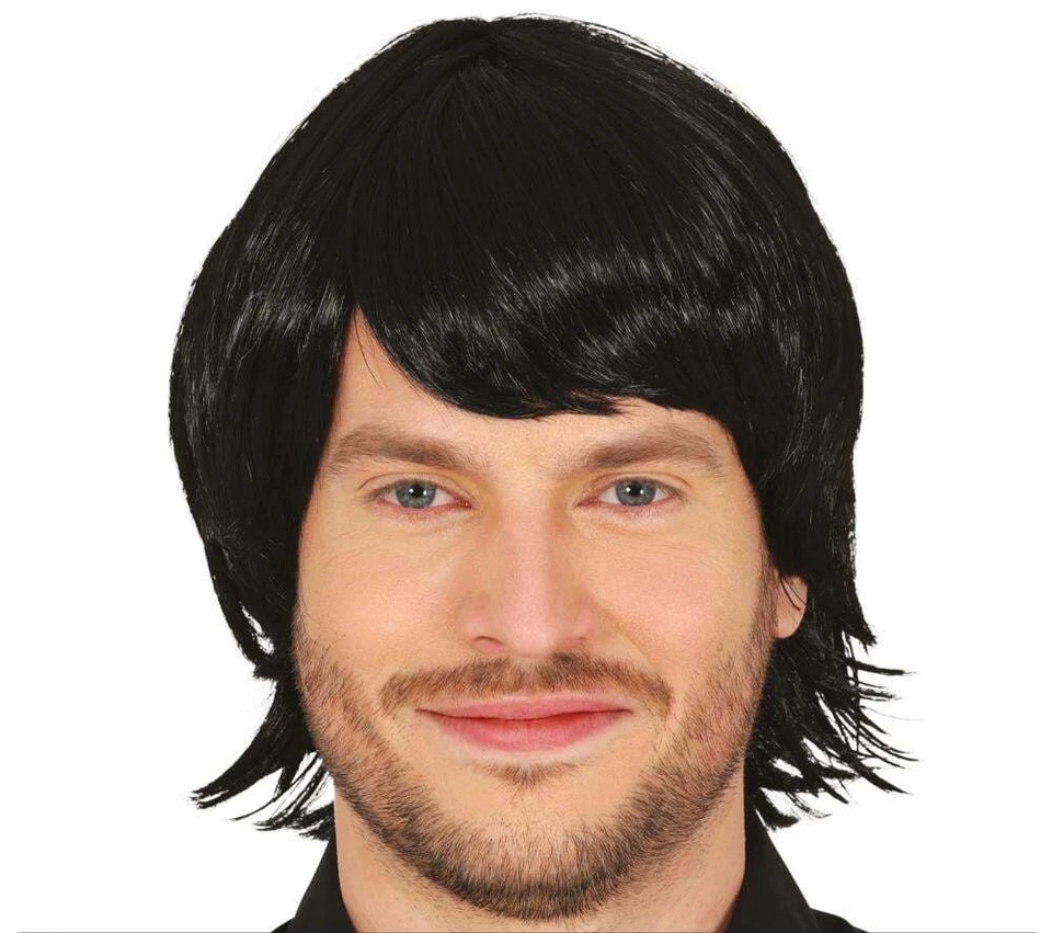 FIESTAS GUIRCA Parrucca nera uomo anni 70 80 o manga