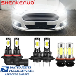 Kits de faros LED Hi-Lo + bombillas antiniebla blancas 6000K para Ford Fusion 2006-2016 - Imagen 1 de 12