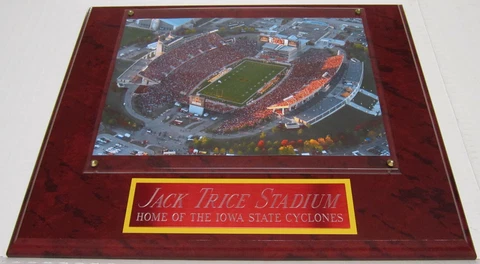 IOWA STATE CYCLONES JACK TRICE STADIUM FRAMED 8X10 PHOTO-MAN CAVE-12X15 PLAQUE Cover
