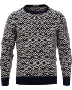 GANT RUGGER The Tuck Stitch Sweater Evening Blue Wool Size L - Picture 1 of 8