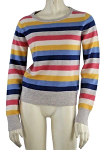 C&C California Cashmere Colorful Striped Crew Neck Sweater Size S - Picture 1 of 11