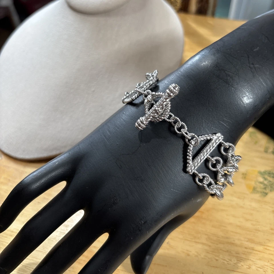 Pulseira de prata esterlina 925 Judith Ripka multi-fios 7,75" - Imagem 1 de 4