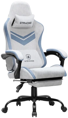 GTW-300 Ergonomic Adjustable Reclining Gaming Chair with Fabric Upholstery