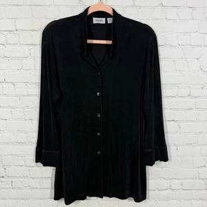 Chicos Travelers Tunika Damen Gr. 3 US XL schwarz Knopf fließend Slinky Reise Top - Bild 1 von 11