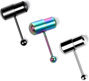 3 piezas Anillos Vibradores para Lengua - Joyería Piercing para Lengua, Lengua de Acero Inoxidable - Imagen 1 de 6