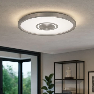 Plafoniera Luce Lampada da Soggiorno Argento Opale Rotondo LED Retroilluminato D - Immagine 1 di 4