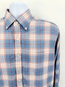 Camisa informal Proper Cloth XL para hombre con botones rosa azul a cuadros manga larga - Imagen 1 de 8