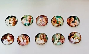 Eine Dame und ihre Katze 18mm Cabochons - Bild 1 von 1